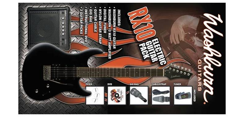 GUITARRA ELECTRICA (PACK) - WASHBURN RX-10 NEGRA