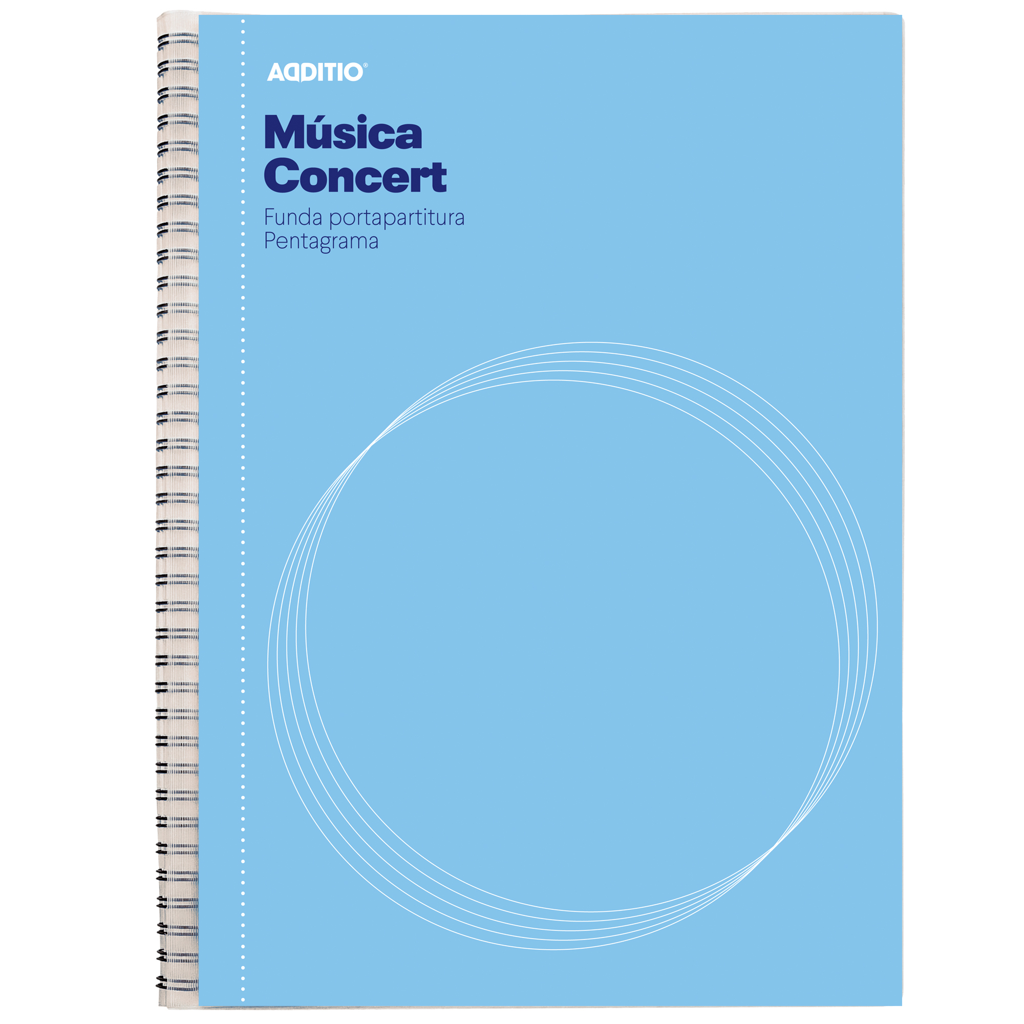 BLOCK ADDITIO CONCERT CON ESPIRAL 12 PENTAGRAMAS 9MM 20 FUNDAS TRANSPARENTE PORTAPARTITURS