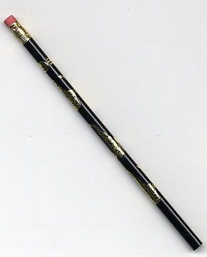 REGALO- LAPIZ NEGRO DE SAXOFONES DORADOS ( CON GOMA )