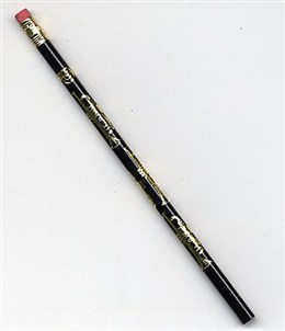 REGALO - LAPIZ NEGRO CON TROMPETAS EN DORADO (CON GOMA)