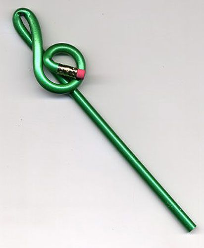 REGALO- LAPIZ CLAVE DE SOL Y GOMA (VERDE)