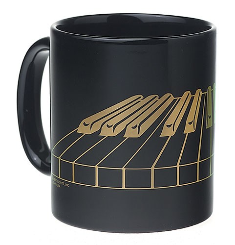 REGALO- TAZA NEGRA CON TECLADO DORADO