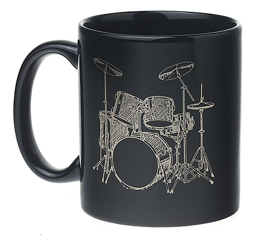 REGALO- TAZA NEGRA DE BATERIA EN BLANCA