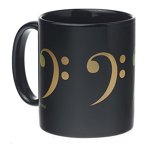 REGALO- TAZA NEGRA CON LA CLAVE DE FA EN DORADO ***DESCATALOGADO***