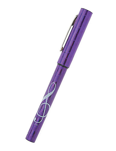 REGALO- BOLIGRAFO METALIZADO CLAVE DE SOL MORADO *DESCATALOGADO*