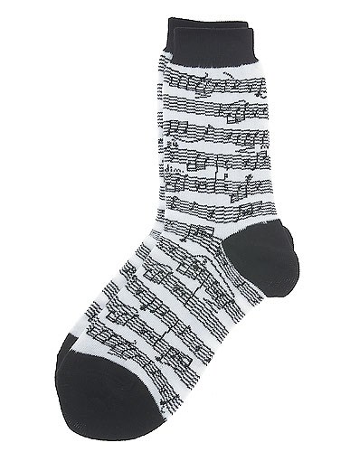 REGALO - CALCETIN BLANCO CON NOTAS MUSICALES (9-11)