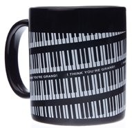 REGALO- TAZA NEGRA CON TECLADO ESPIRAL BLANCO (COFFEE MUGS)