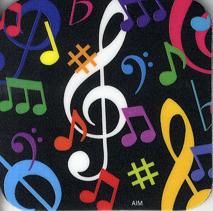 REGALO- POSA VASOS NOTAS MUSICALES DE COLORES