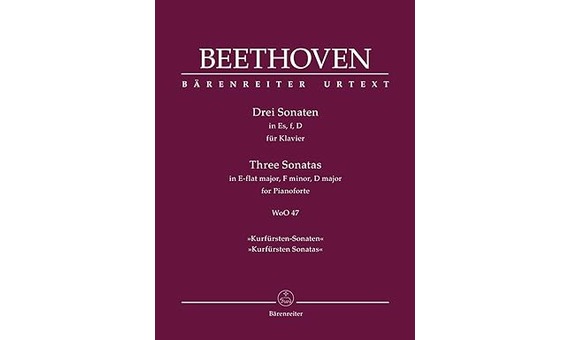 BEETHOVEN L.V. - SONATAS MIbM, FAm, REM WoO 47 "KURFUSTEN -ELECTOR " URTEXT