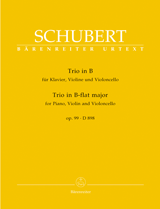 SCHUBERT F. - TRIO CON PIANO Nº1 SIb URTEXT - OP.99 D 898