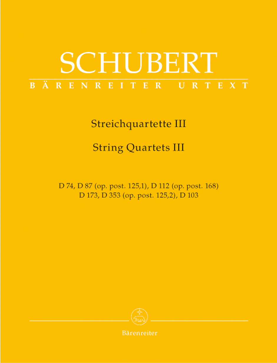 SCHUBERT F. - CUARTETOS V.3 URTEXT 2V/VA/VC -