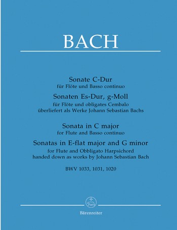 BACH J.S. - SONATAS (3) BWV. 1033, 1031, 1020 (FL/P)