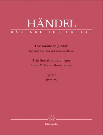 HANDEL G.F. - TRIOSONATA SOL m OP.2/5 HWV 390a URTEXT