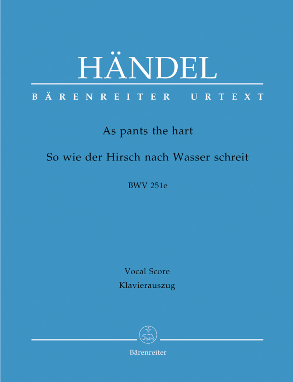 HANDEL G.F. - AS PANTS THE HARTH WV 251E URTEXT