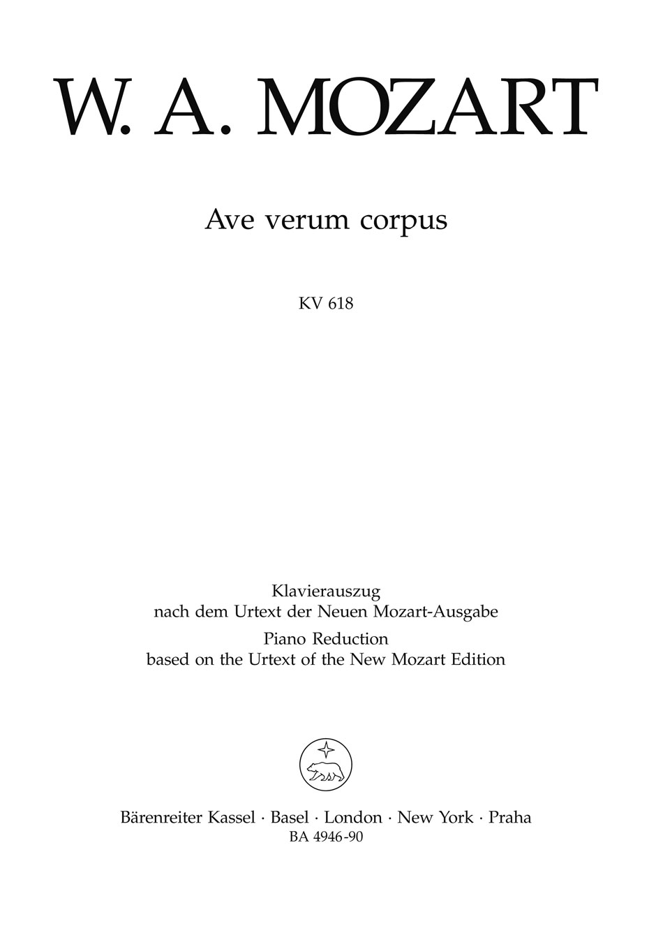 MOZART W.A. - AVE VERUM CORPUS - KV.618
