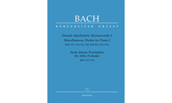 J.S.Bach.- Einzeln Überlieferte Klavierwerke I,for Piano 1, Bwv 917,918,921,922,894-896,903,903a