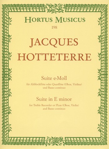 HOTTETERRE J. - SUITE MI m - OP.5 Nº2 - FLAUTA ALTO Y CONTINUO