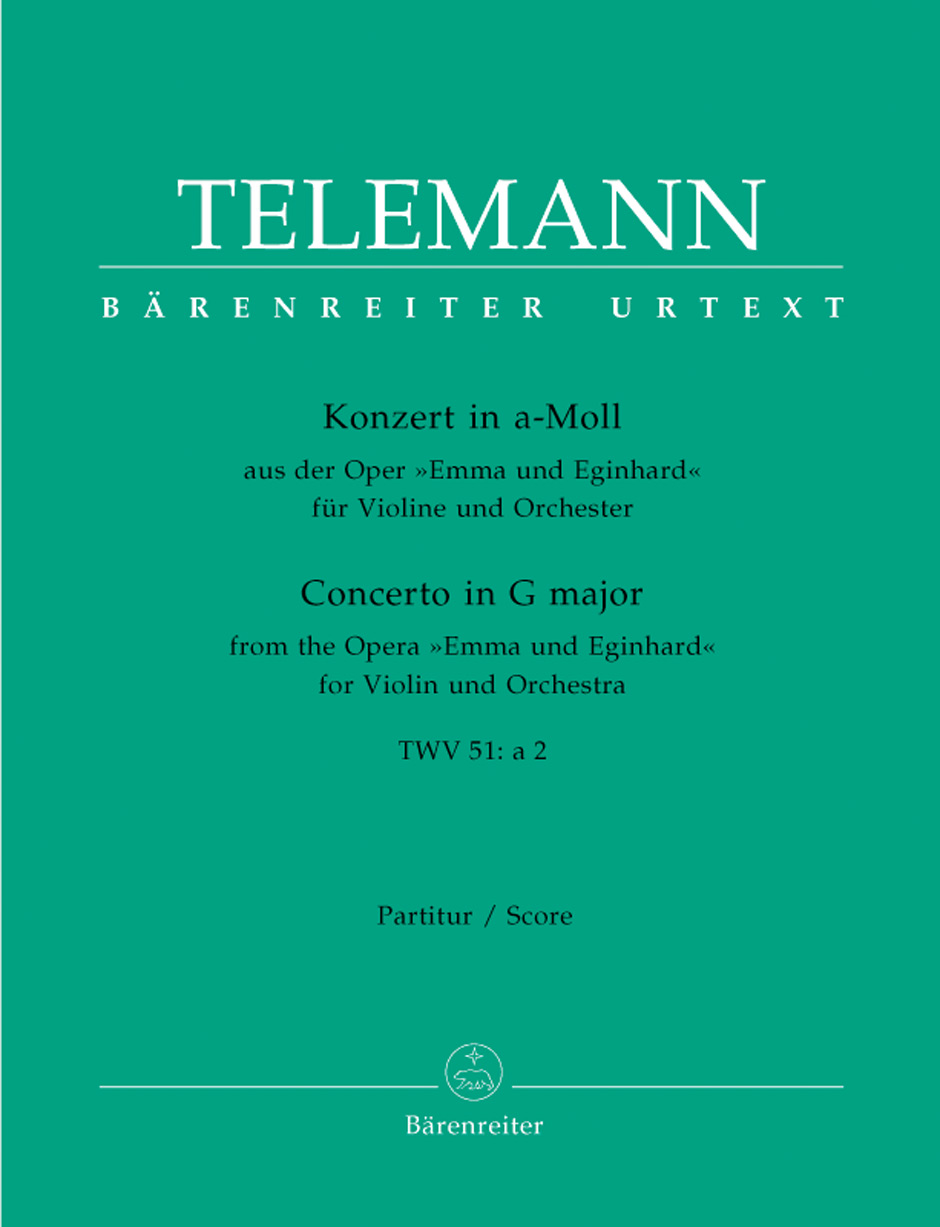 TELEMANN G.PH. - CONCIERTO VIOLIN LA m "Emma und Eginghard" TWV 51 :a2 URTEXT