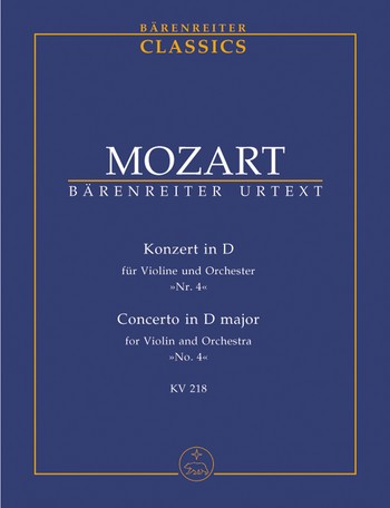 MOZART W.A. - CONCIERTO Nº 4 VIOLIN KV 218 RE M URTEXT BOLSILLO