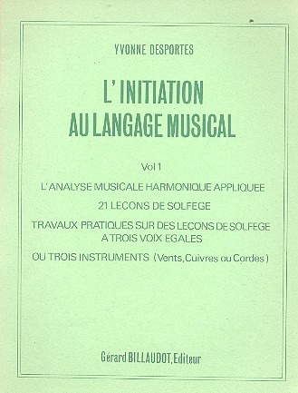 DESPORTES Y. - INICIACION AL LENGUAJE MUSICAL V.1