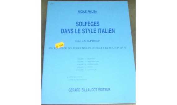 PHILIBA N. - SOLFEO ESTILO ITALIANO V.5 (SA) -