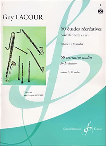 LACOUR G. - ESTUDIOS RECREATIVOS V.1 (60) +CD CLARINETE