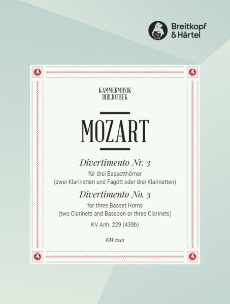 MOZART W.A. - DIVERTIMENTO Nº3 2CL/FG(3CL) - KV.229 (439B)