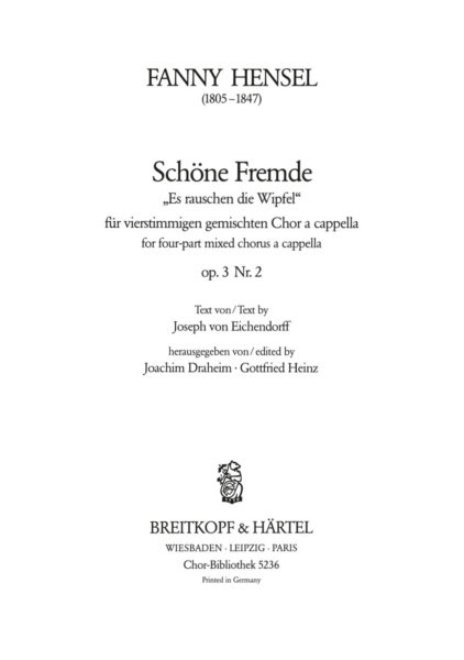 HENSEL F. - SCHONE FRENDE - OP.3 Nº2