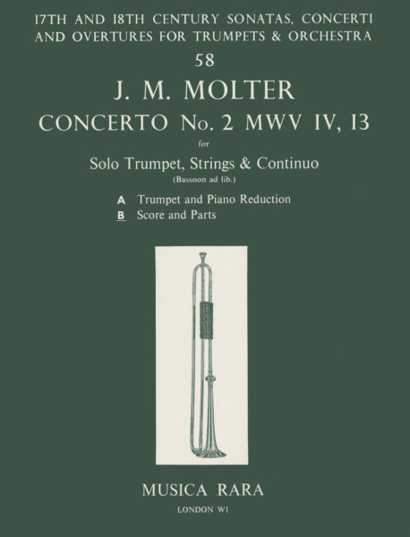 MOLTER J.M. - CONCIERTO TROMPETA Nº 2 REM MWV IV/13 PARTITURA Y PARTES