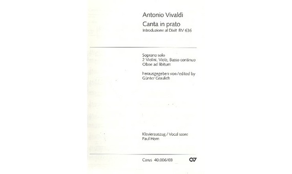 VIVALDI A. - CANTA IN PRATO INTRODUZIONE AL DIXIT RV636
