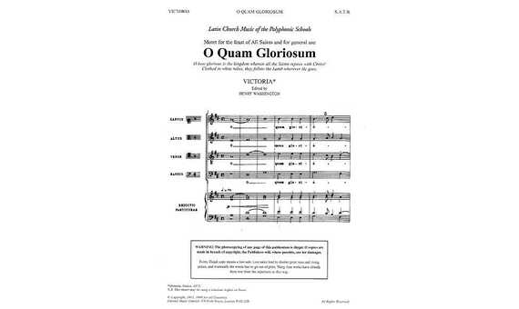 VICTORIA T. - O QUAM GLORIOSUM MOTETE SATB