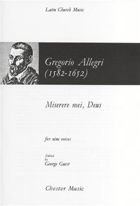 ALLEGRI G. - MISERERE MEI DEUS SSATB/SSAB -