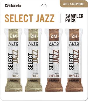 CAÑA SAXO ALTO - D´ADDARIO SAMPLER PACK - SELECT JAZZ : 2M, 2H FILED - UNFILED (4 CAÑAS)