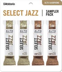 CAÑA SAXO ALTO - D´ADDARIO SAMPLER PACK - SELECT JAZZ : 3S, 3M FILED - UNFILED (4 CAÑAS)