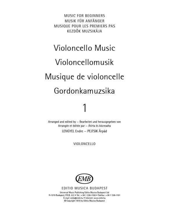 ALBUM - MUSICA PARA PRINCIPIANTES V.1 (PARTE CELLO) -