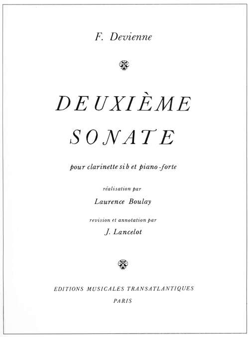 DEVIENNE F. - SONATA Nº2 - CLARINETE Y PIANO -