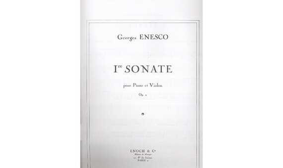 ENESCO G. - SONATA Nº1 OP.2 (V/P)