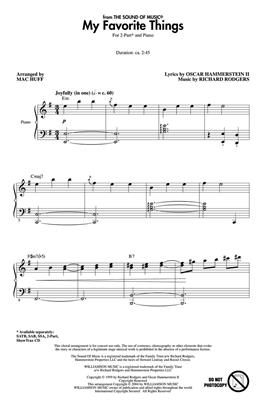 HAMMERSTEIN/ RODGERS - MY FAVOURITE THINGS -CORO ARR. MAC HUFF
