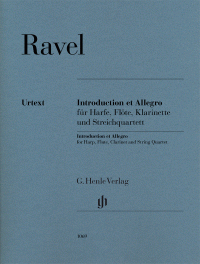 RAVEL M. - INTRODUCCION Y ALLEGRO - ARPA ,FLAUTA, CLARINETE Y CUARTETO CUERDA URTEXT