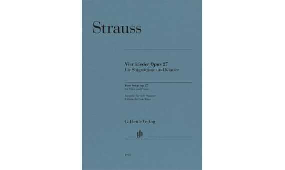 STRAUSS R. - LIEDER OP.27 (4) CLAVE ORIGINAL VOZ BAJA URTEXT)