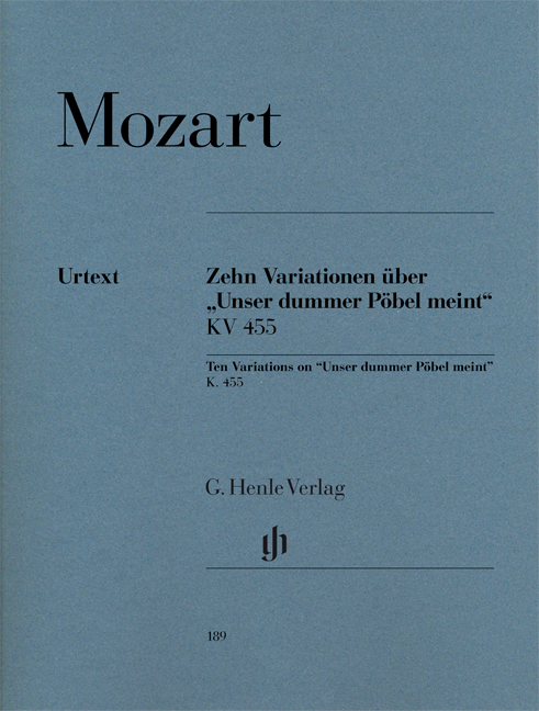 MOZART W.A. - VARIACIONES SOL M URTEXT (10) KV.455 - URTEXT (P)