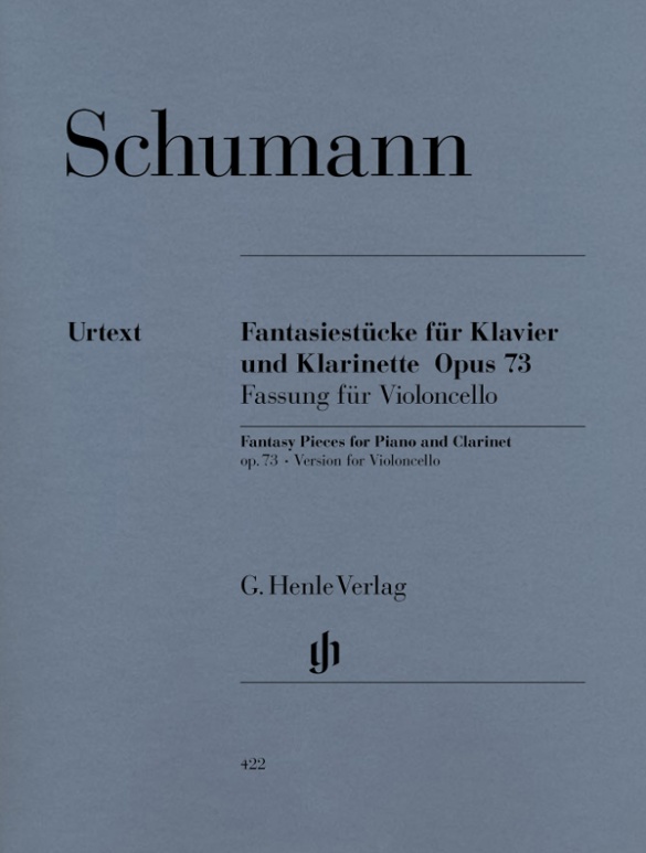 SCHUMANN R. - PIEZAS DE FANTASIA CLARINETE URTEXT (3) - OP.73 VERSIÓN PARA VIOLONCHELO Y PIANO