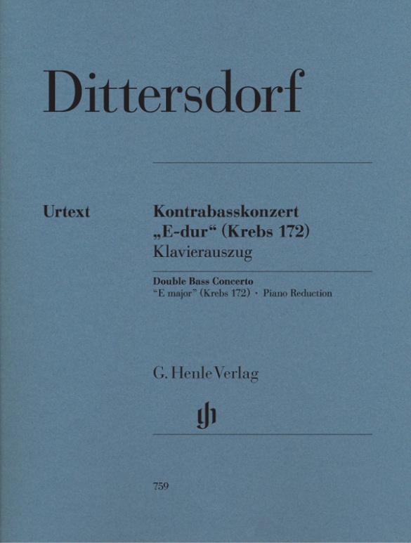 DITTERSDORF C.D.V. - CONCIERTO MI M (K.172) URTEXT - CONTRABAJO Y PIANO -