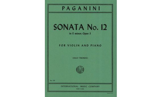 PAGANINI N. - SONATA Nº12 MI m - OP.3