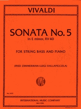 VIVALDI A. - SONATA Nº5 MI m - RV.40 CONTRABAJO