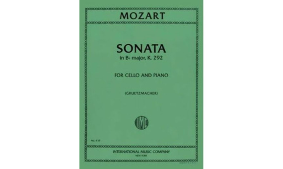 MOZART W.A. - SONATA OP.POSTUMO K 292 (VIOLONCELLO Y PIANO)
