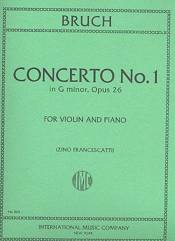 BRUCH M. - CONCIERTO Nº 1 SOL m VIOLIN OP.26