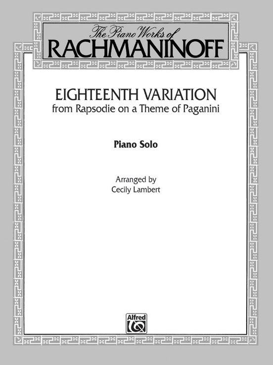 RACHMANINOFF S. - RAPSODIA SOBRE UN TEMA DE PAGANINI - OP.43 (18 VARIACIONES)