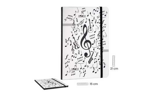 REGALO - AGENDA BORDE COLOR A5 MUSICA (15x25)