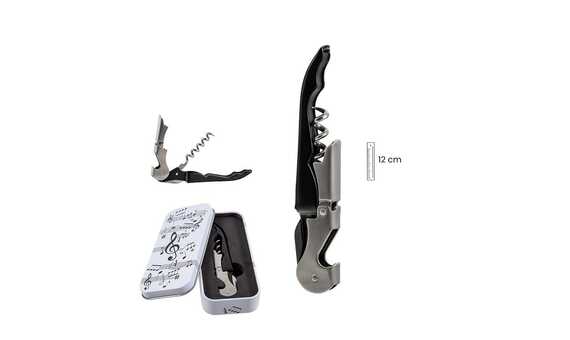 REGALO - ABREBOTELLAS ACERO MUSICA (EN CAJA DE LATA)